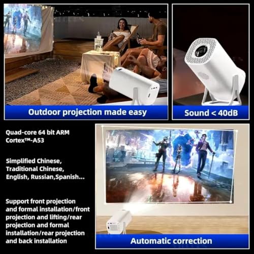 Image of Nutts Smart Digital Theater Projector 1080p Native Display 4K Decoding HDR Android OS Auto Keystone | WiFi 6 & Bluetooth Connectivity | 120″ Screen