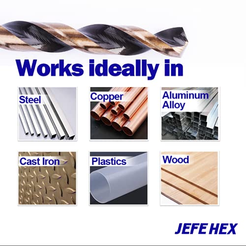 Jefe Hex 5/32 Inch Hss Drill Bits, General Purpose Jobber Length Twist Drill Bit, 135 Degree Split Point, Ideal For Drilling In Steel, Wood, Copper, Aluminum, Zinc Alloy thumb #5