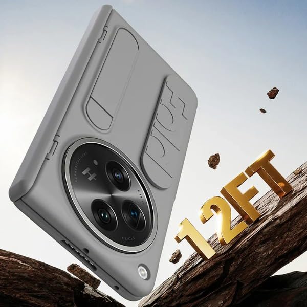 Image of MILLION CASES Back Cover Case for OnePlus Open Shockproof Protective Dual Function Wristband Stand Case for Men & Boys(Grey)