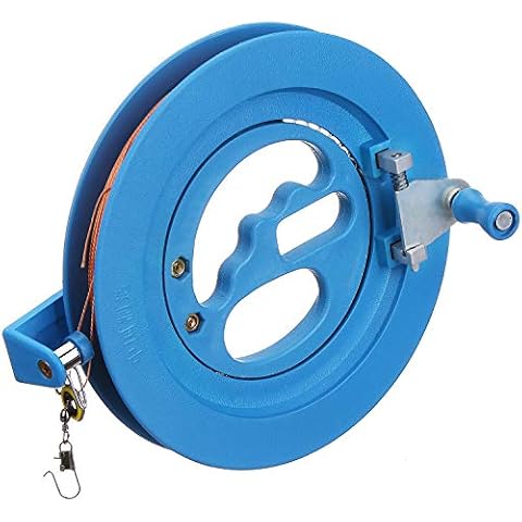 Glow Castle Professional outdoor kite string flight tool winder handle of the scroll wheel lock-Blue (7in) Cover