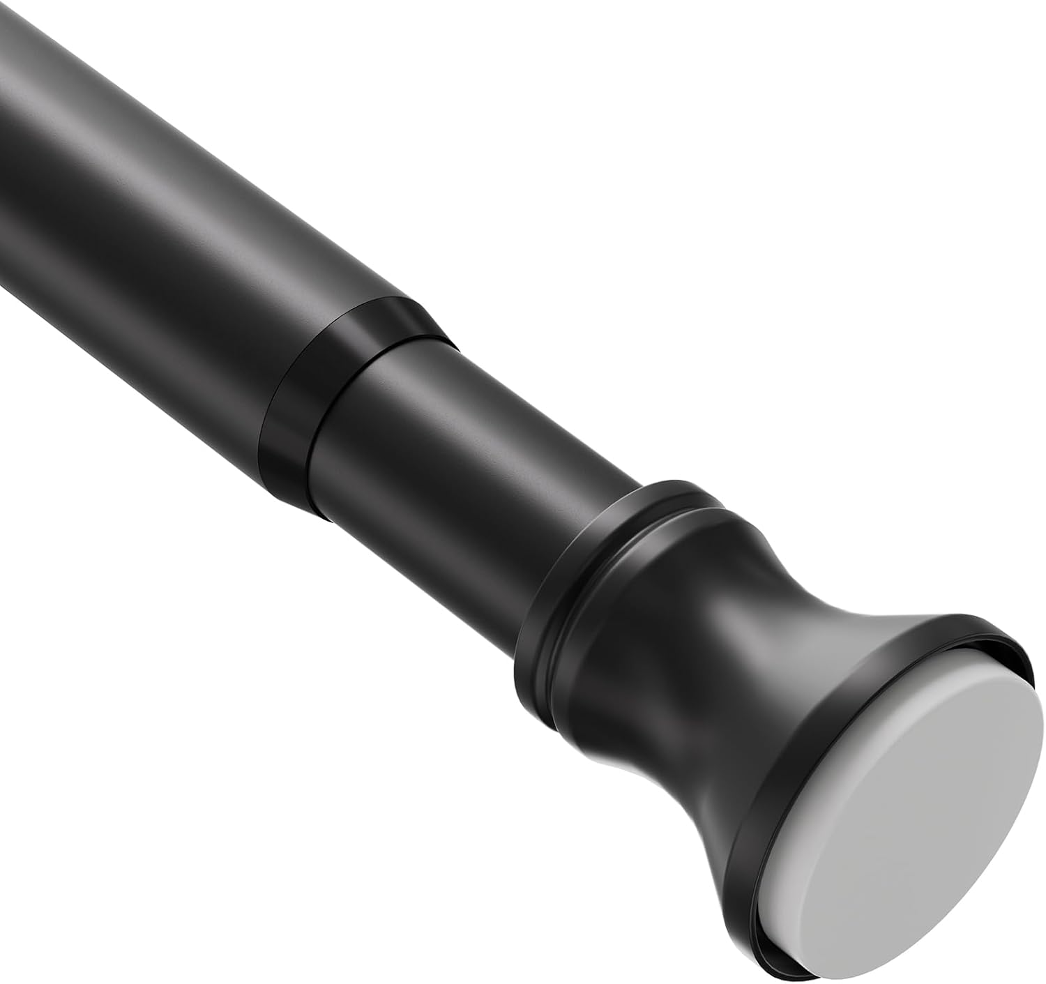 Amazer Spring Tension Shower Curtain Rod, 54-90 Inches Rust-Resistance Shower Curtain Rod Bathroom Rod, Black