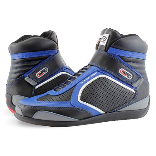 PROFOX Laceless SFI 3.3/20 Mid-top Driving Racing Shoe (Blue, 9)