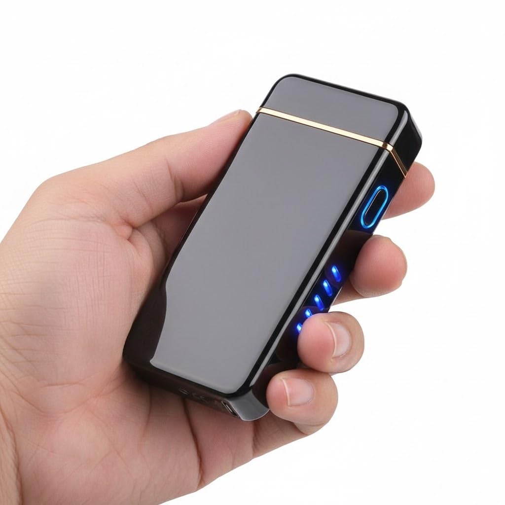 Drumstone (𝐒𝐩𝐞𝐜𝐢𝐚𝐥 𝟏𝟓 𝐘𝐞𝐚𝐫𝐬 𝐖𝐚𝐫𝐫𝐚𝐧𝐭𝐲 L121 Fashionable Electric Beam Lighter, Rechargeable Double Arc Plasma Lighter with LED Light, Windproof & Smokeless Design-picture-20
