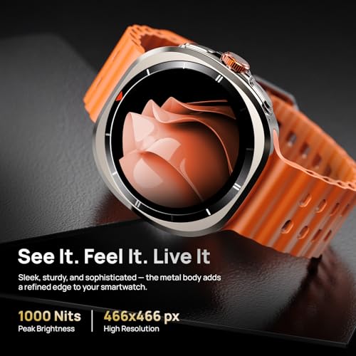Image of Fire-Boltt Axiom Round Smart Watch 1.43″ Super AMOLED Display with Always‑On Mode, Bluetooth Calling, Rotating Crown, SPO₂ & Heart Rate Monitor, IP67 Waterproof Silicone Smartwatch for Men - Orange