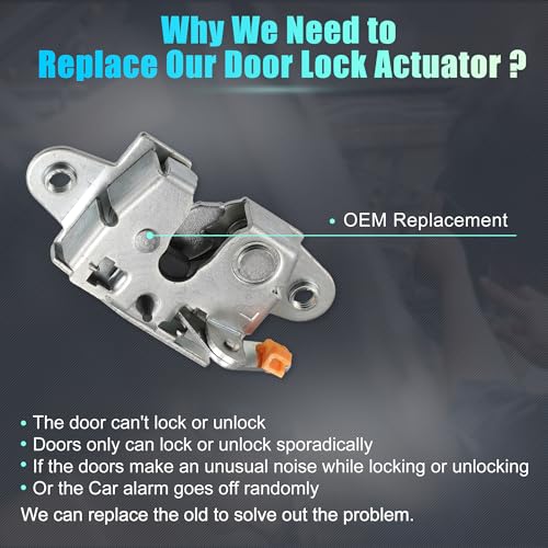 Image of X AUTOHAUX Replacement Rear Liftgate Door Lock Actuator for Toyota Tacoma 2005-2006 Tailgate Latch Assembly No.6578004030 /6579004040 Silver Tone 1 Pair