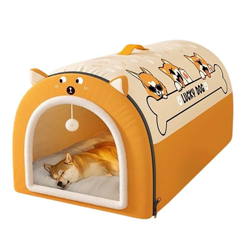Coussin pour chien lavable qui élimine le stress grâce au design igloo chaud