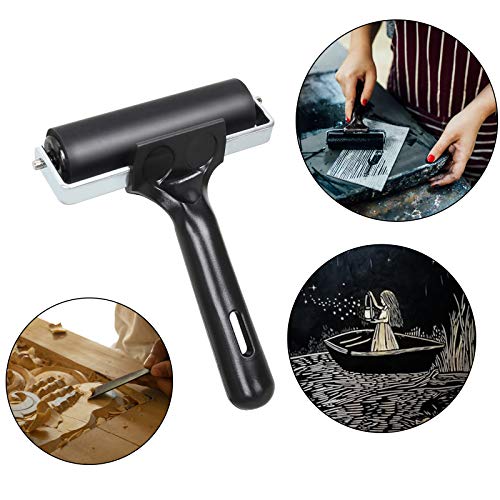 3 peças de borracha rolo de cola de borracha brayer pintura a óleo ferramenta de pintura a óleo para