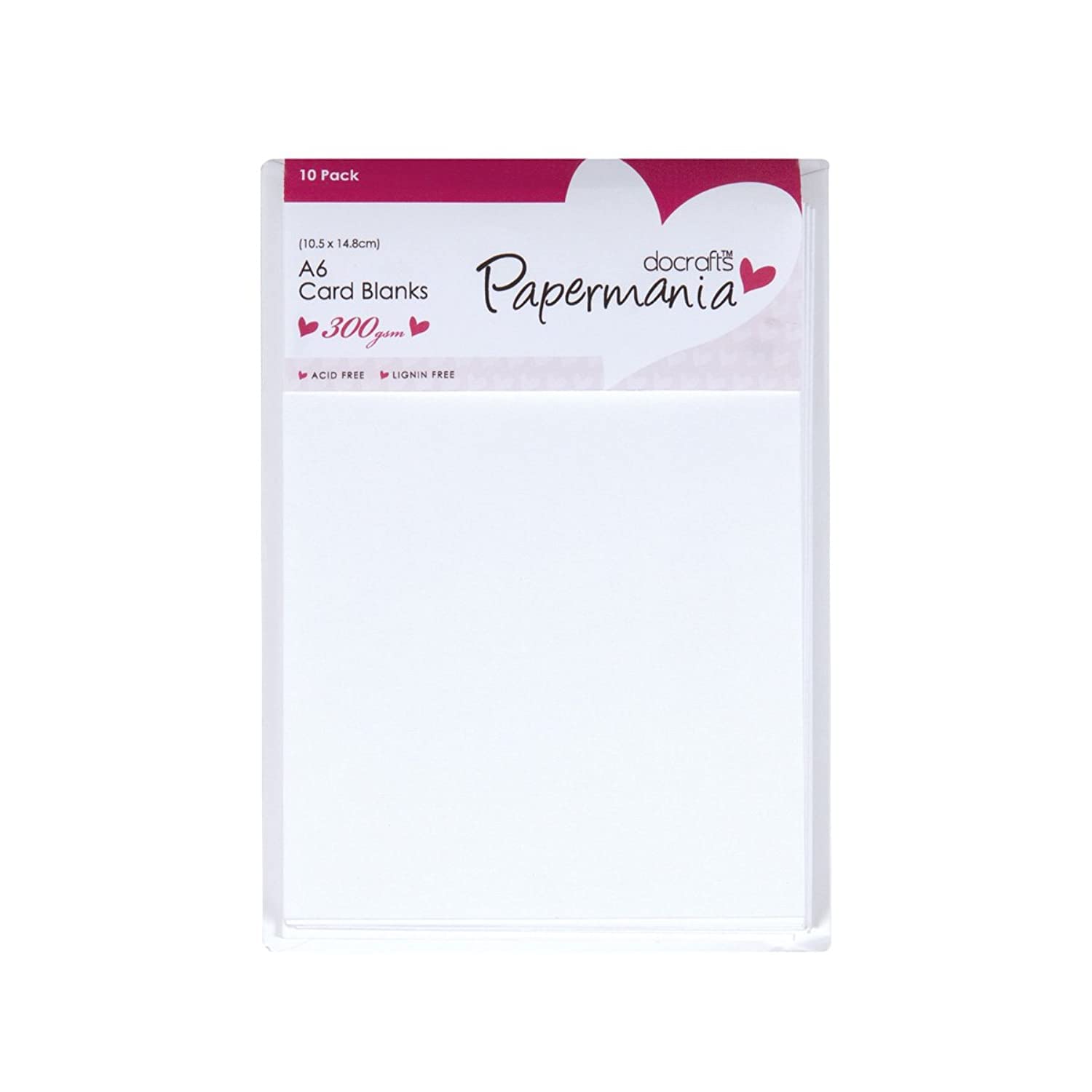 PapermaniaA6 300 gsm Card Blanks and Envelopes, Pack of 10, White