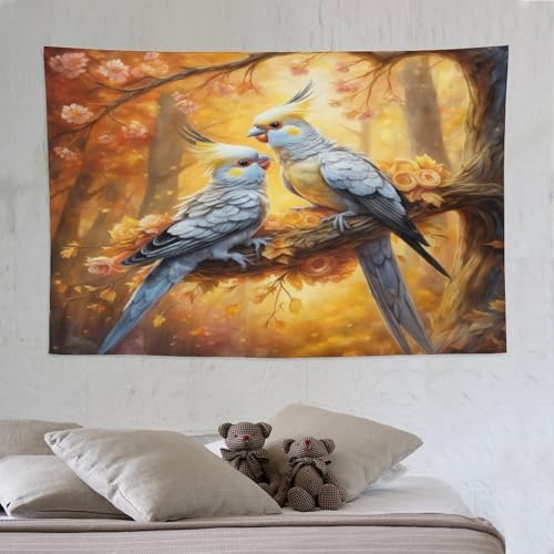 Tapisserie oiseau mignon pour habiller un mur vide et décorer une grande pièce