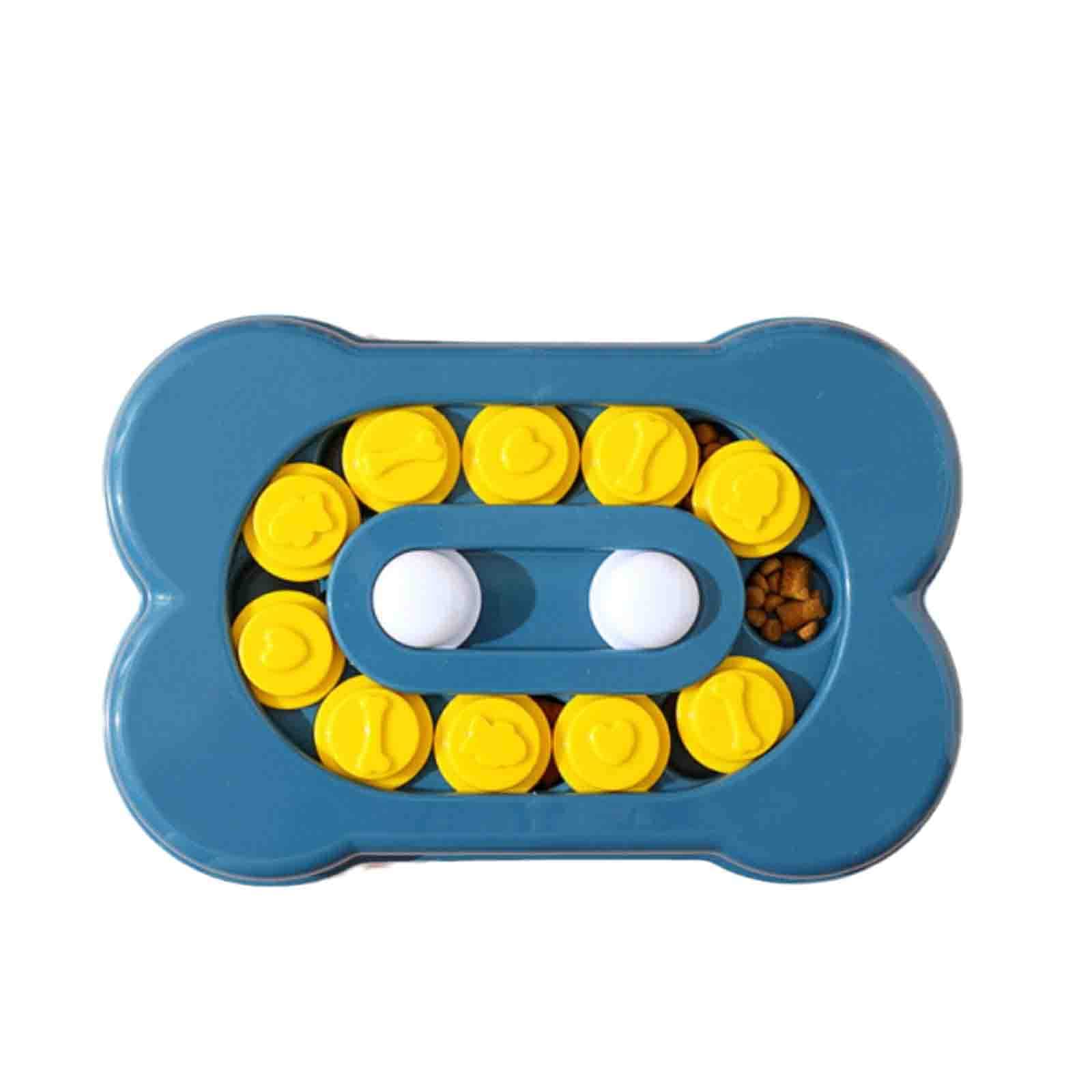 YUANstore 1set Dog Puzzle Toys Turntable Slow Feeder Educational Toy Bone Interactive Food Bowl Slowly Eating Bowl Pet Cat Dogs Training Game