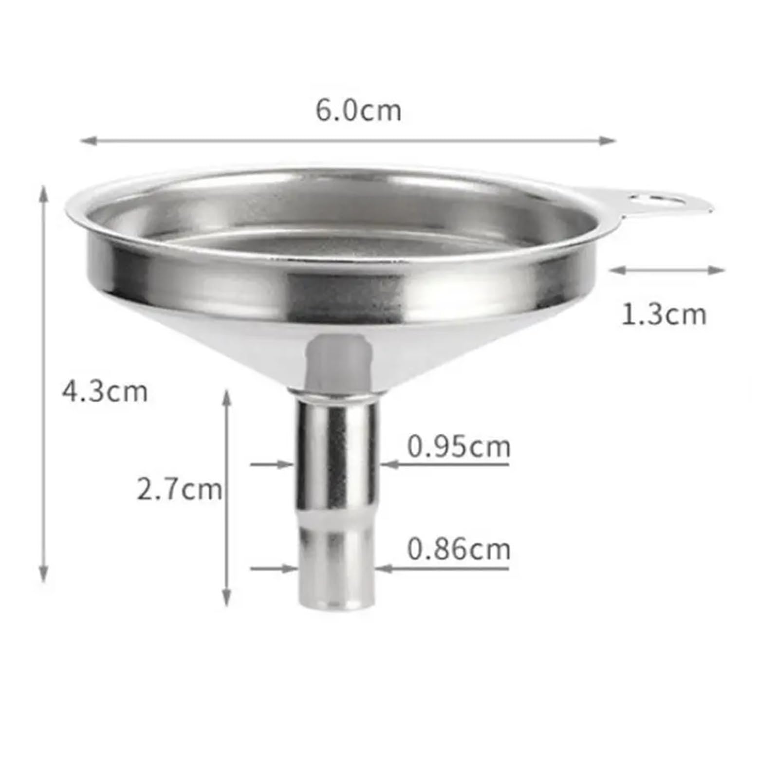 Imbuto in acciaio inossidabile Imbuto in acciaio inossidabile for fiaschetta, for infusione di olio di birra, 1 pezzo, argento