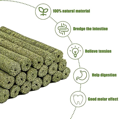 TOKAYIFE Rabbit Chew Toys, 420g Rabbit Treats Natural Timothy Hay Sticks Boredom Breakers for Rabbits Chinchillas - Image 2