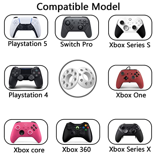 Precision Rings, Aim Assist Motion Control Controller Rings for PS5, PS4, Xbox, Switch Pro, Scuf Controller Accessories Soft Hard Joystick Thumbstick Rings Silicone (6) - Thumbnail 2