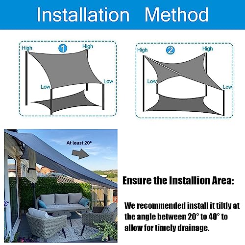 Voile d'ombrage imperméable rectangle avec protection UV pour terrasses