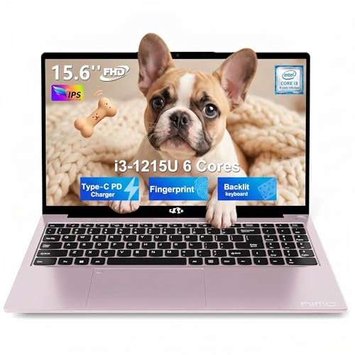 NIMO 15.6" FHD IPS Laptop, Core i3-1215U(Beats i5-1135G7, Matches i7-1165G7), 8GB RAM 256GB SSD, Backlit Keyboard, Fingerprint Reader, WiFi 6, Thin & Lightweight Laptop for Students, Home & Business