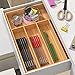 Bamboo Cutlery Tray Kitchen Utensil Silverware Flatware Drawer Organizer Dividers with 5 Compartment