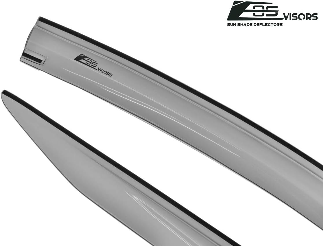 Extreme Online Store Replacement for 2016-2022 Toyota Prius & Prius Prime | EOS Visors JDM Mugen Style Smoke Tinted Side Vents Rain Guard Window Deflectors DWV-V70