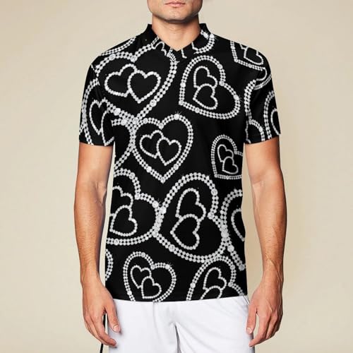 Camiseta de fútbol Diamond Heart para hombre con diseño de corazón urbano 2
