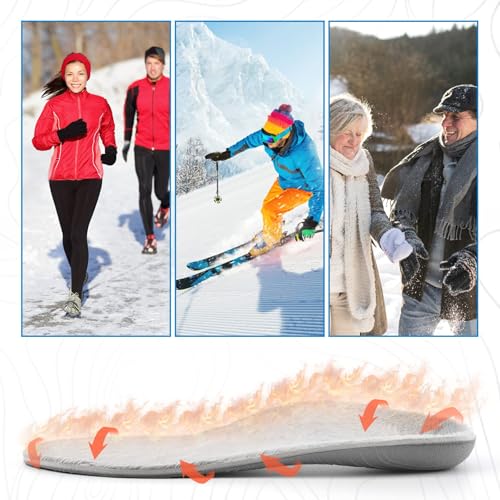 Image of Arch Support Relief Plantar Fasciitis Insoles Cushioned Winter Warm Cozy & Fluffy Pads Men Women Heel Pain Standing All Day Work Boot Shoe Inserts Size 8