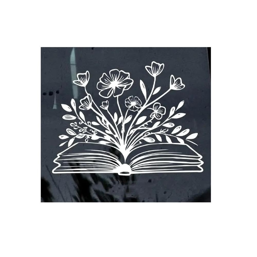 Flower Book Vinyl Sticker Decal Waterproof Decor for Car Window Laptop