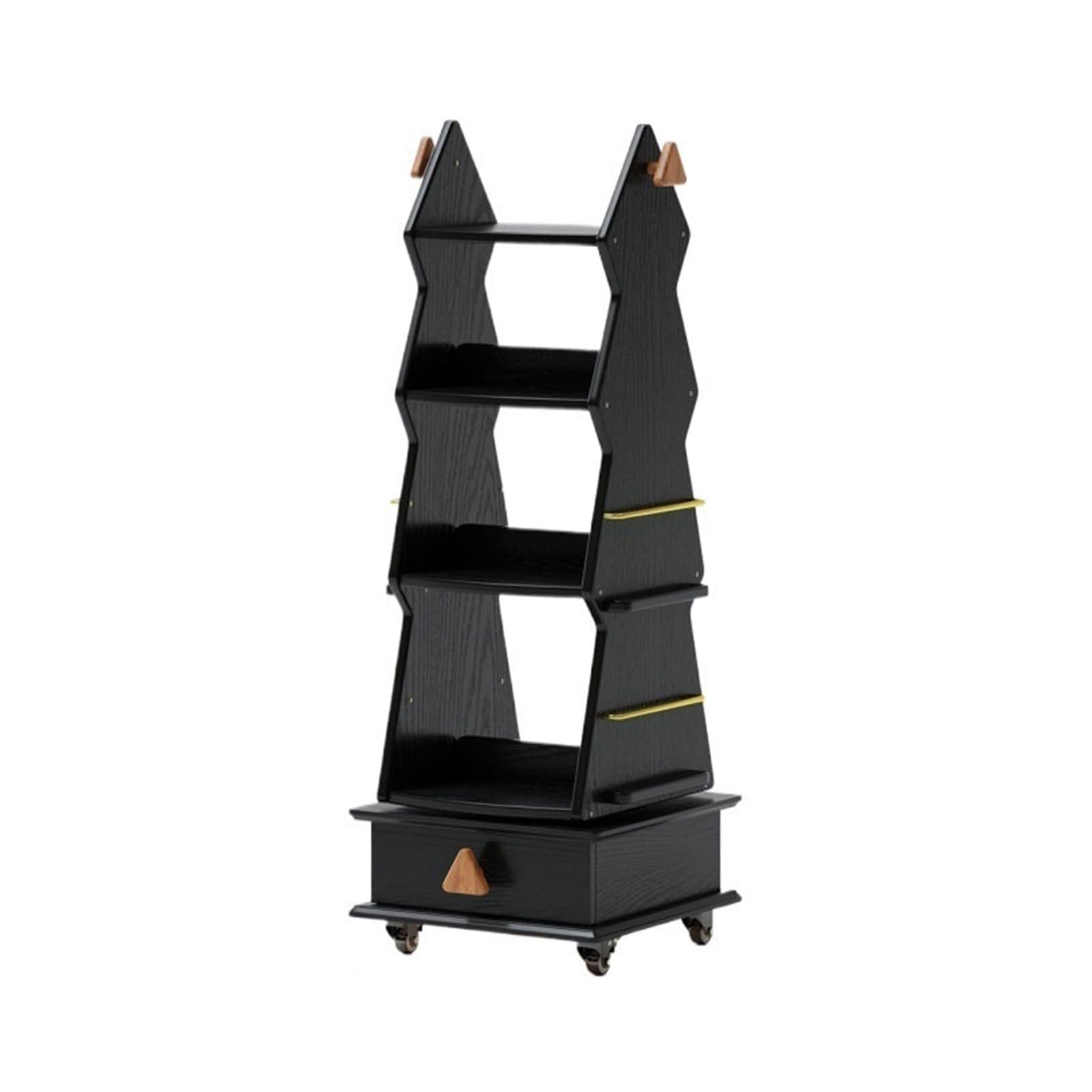 Shihan-2015 Bookcase Home Rotatable Movable Floor-standing Bookshelf Creative Multi-storey Wooden Shelving Unit Display Shelf