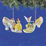 Disney's Once Upon A Slipper Belle and Tinker Bell Figurine Shoe Ornaments Set of 2