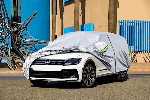 Image of Koukou SUV Car Cover Custom Fit VW Tiguan (2020-2025), Waterproof Car Cover All Weather for Automobiles Outdoor Indoor with Zipper Door, Sun Rain Dust Snow Protection.