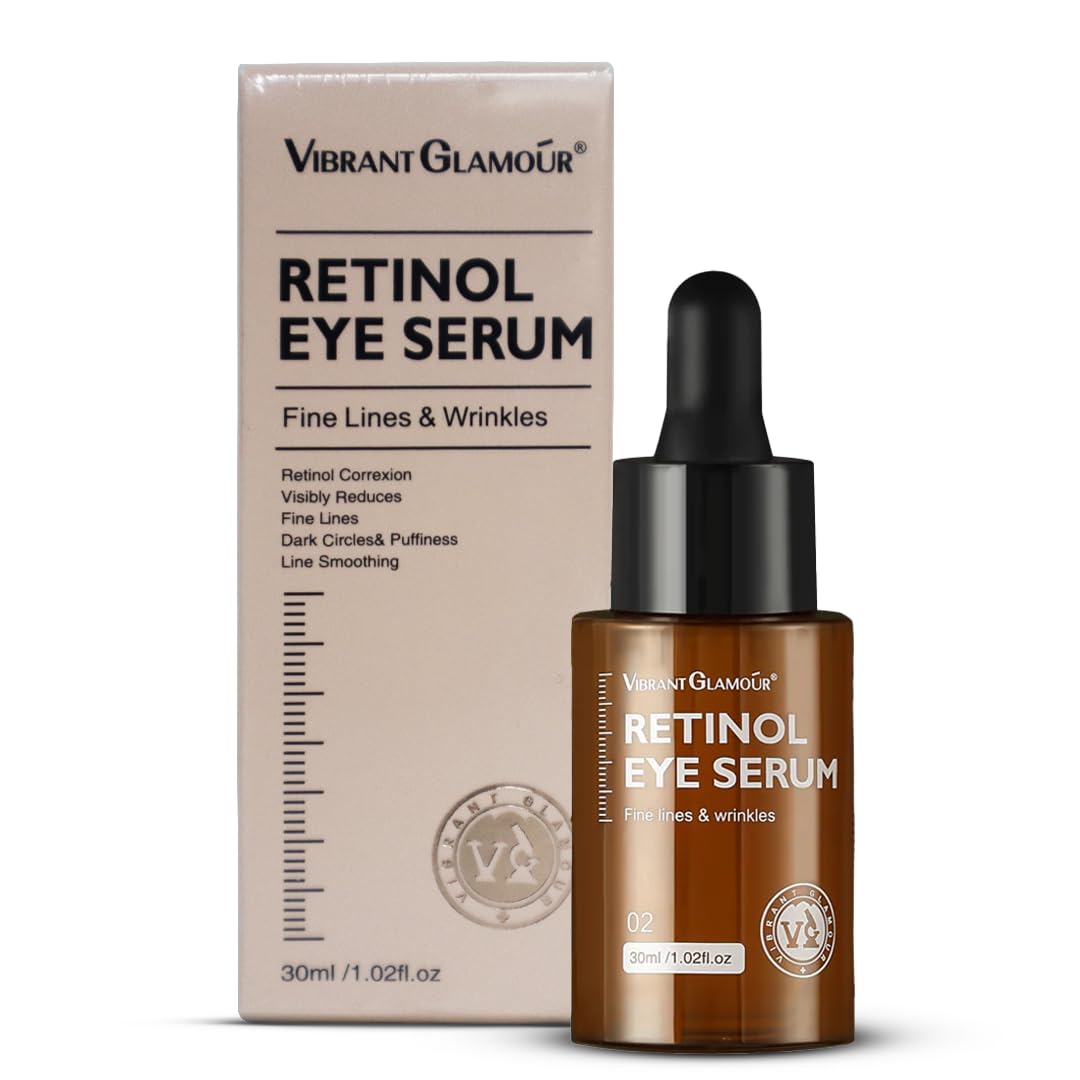 VIBRANT GLAMOÚR Retinol Eye Serum for Fine Lines and Wrinkles - Natural & Cruelty-Free Skincare - 30ml