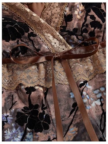 Verdusa Women's Y2K Crop Tops Babydoll Lace Cami Floral Goth Sexy Ruffle Tank Tops3