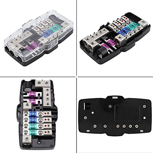 Image of Car Audio Fusee Block ANL Holder Car Audio Stereo ANL Blade Holder Distribution Blocks 0 /4GA 4 Way Box Block 30A 60A