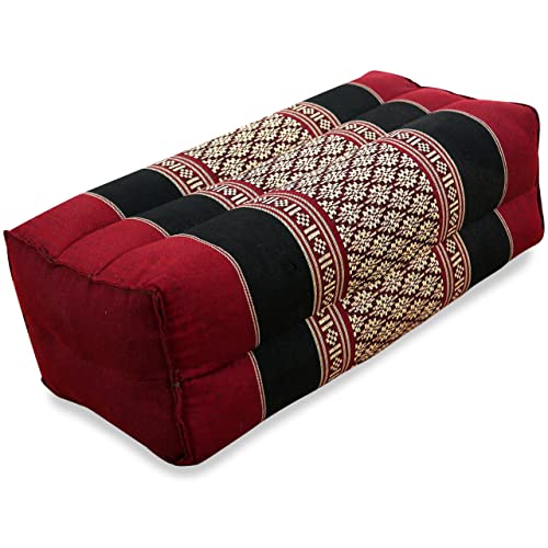 Livasia | Coussin de Méditation en Kapok | Bolster de Yoga | 33 x 19 x 12 cm | Coussin de Soutien Rectangulaire | Asanas Cover
