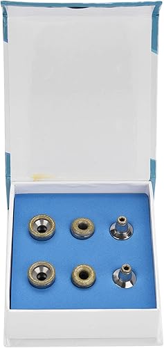 ANGGREK - Cabezales de microdermobrasión, juego de 6 piezas de repuesto de puntas de dermoabrasión de diamante de repuesto de acero inoxidable