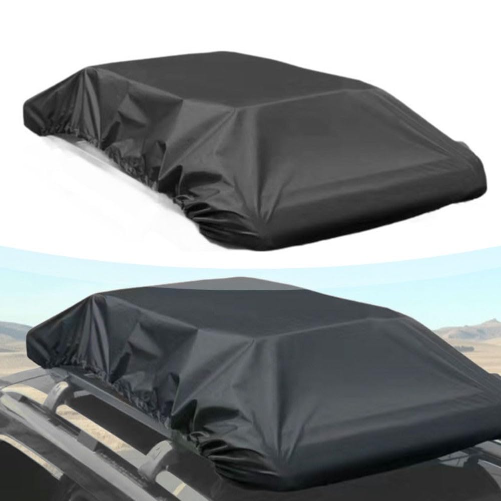 Autodachträger, wasserdichte Abdeckung, 210D Oxford-Gewebe, Regen- und Staubschutz, Aufbewahrungstasche für Gepäckträger, Cargobox, Dach, Reisetasche, schwarz (230 x 145 cm)