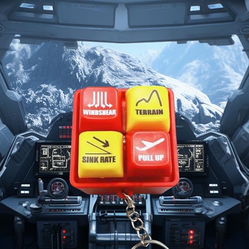 Llaveros de alarma de pilotos y tripulación, piloto de aviación con luz LED brillante, simulador de ruido de advertencia EGPWS, llavero de emergencia luminoso (1)