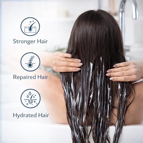 Image of Keratin Hair Repair Plus Smoothing Shampoo (500ml) for Frizzy & Damaged Hair | Nourishing & Hydrating Shampoo for Color Treated Hair with Smooth Finish | Paraben & Sulphate Free