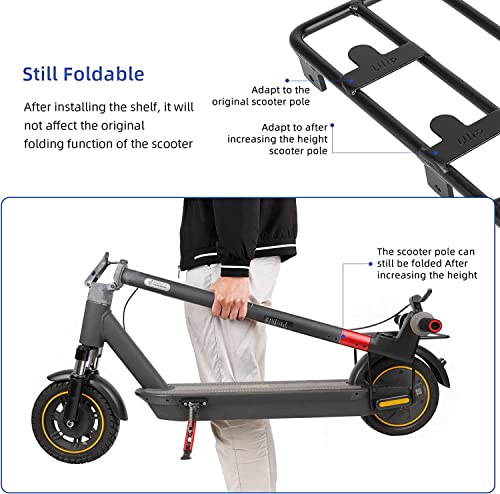 Lveofielygi Rear Shelf Compatible with Segway Ninebot Max G30 G30LP Electric Scooter, Cargo Rack Accessories Thickened Steel Parts Designed for Heavy Loads - Thumbnail 7