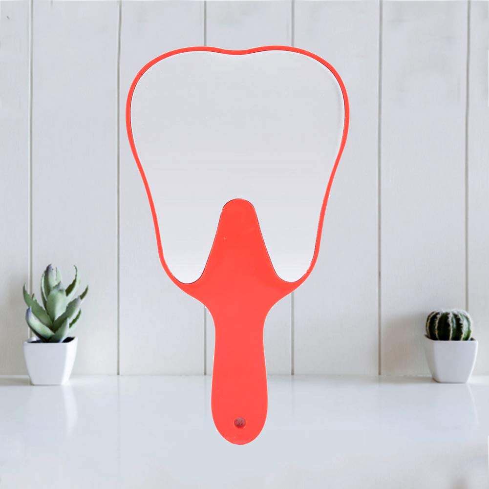 YUYTE Specchietto per le Cure odontoiatriche, Specchietto per le Carino alla moda, 4 colori, Manico in plastica (rosso)