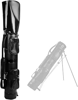 JUNZ Lightweight PU Golf Stand Bag for Men and Women,Easy to Carry and Waterproof Adult Golf Bag,Golf Sunday Bag,Black