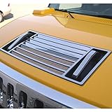 Polished Stainless Hood Vent Trim fits: 2003-2009 Hummer H2 - Ferreus Industries - OTH-100-08