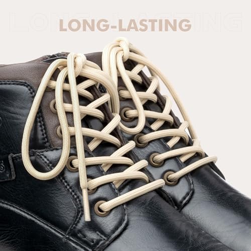 Image of Stepace 2 Pairs Round Heavy Duty Boot Laces for Hiking and Work Boots