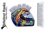 Helmet Hawks Motorcycle Helmet Mohawk w/ Sticky Velcro Adhesive - White Silver
