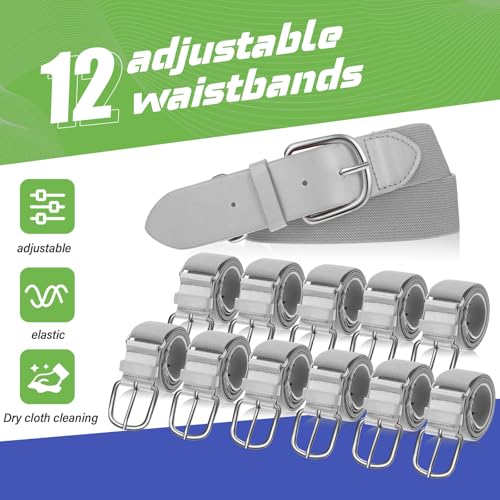 Image of Hercicy 12 Pcs Baseball Belts Softball Belts Bulk for Adult and Youth Adjustable