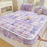 LDLCYCN G,200 * 220cm, Verdicken Matratzenschutz Samt Weich Matratzenabdeckung Mit 10'' Tiefer Tasche Montiertes Blatt Mit Elastischem Boden Vollverpackung Warm Bettdeckung Matratzentopper