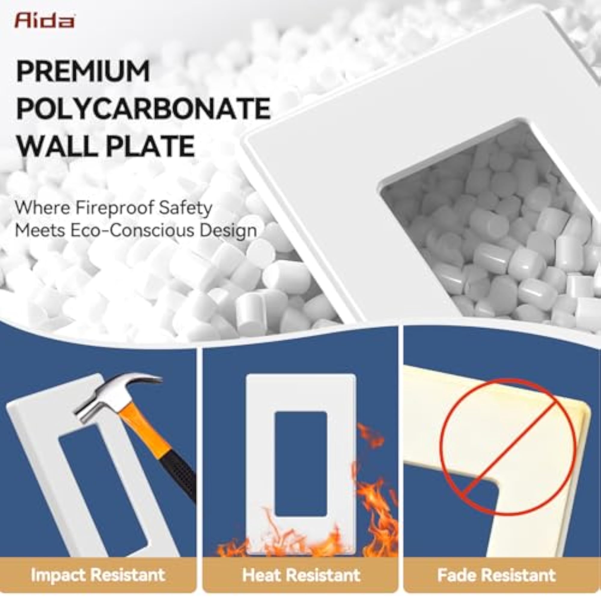Screwless Decorator Wall Plates, Standard Size