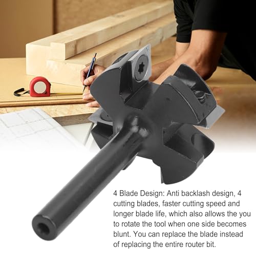 CNC Spoilboard Surfacing Router Bit, 8mm Shank 40mm Cutting Diameter, Carbide Slab Flattening Router Bit - Image 2