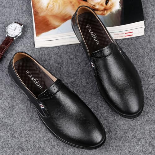 YYSPR Men's Casual Genuine Leather Slip On Penny Loafer Flats Soft Driving Walking Dress Shoes3