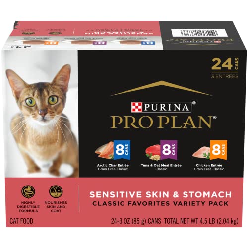 Purina Pro Plan Sensitive Skin and Stomach Wet Cat Food Variety Pack, Sensitive Skin and Stomach...