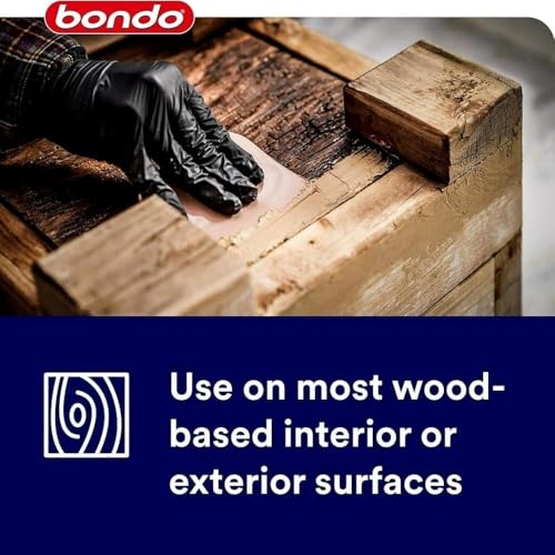Image of 3M Bondo Wood Filler 30 oz (850.49 g) with Bondo Cream Hardner 0.5 oz (14g), Repairs Chips and Cracks in Wood, Sandable, Paintable, and Stainable (WF-QT-ES) (Pack of 3)