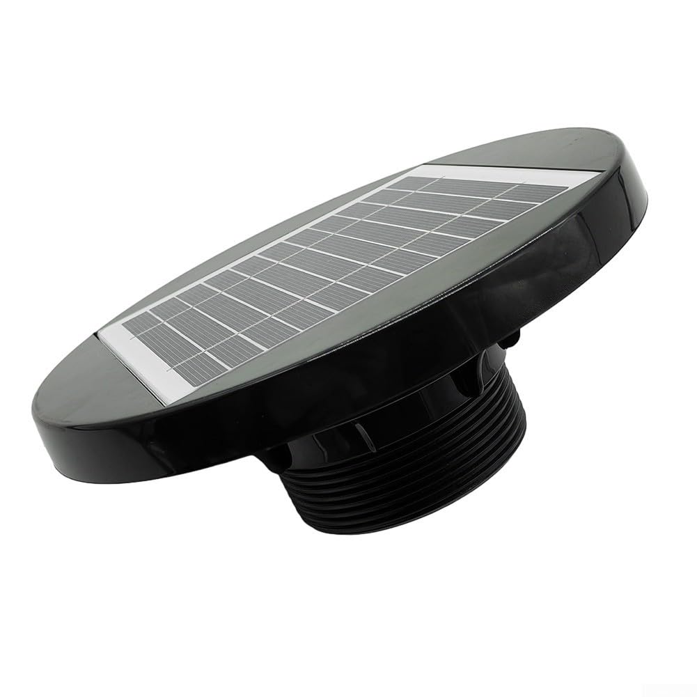 Solarbetriebener Dachventilator 200 mm Mit Poly-Kristall Solarpanel 2,5 W Für Leise Warmluft-Absaugung, Geeignet Für Wohnwagen, Boot, Gewächshaus, Schuppen, Loft Oder Caravan