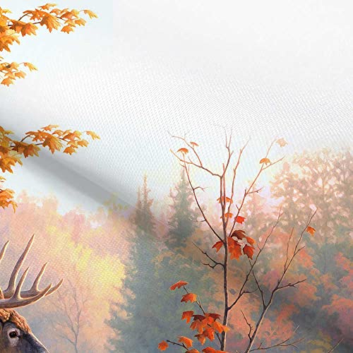 Jawo Fall Shower Curtain, Wildlife Animal Whitetail Deer Shower Curtain, Autumn Fall Shower Curtain For Bathroom, Farmhouse Autumn Hunting Shower Curtain Fall Forest Bathroom Set, 70X70Inches #TOP2